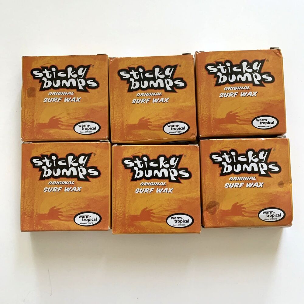 6 pack Sticky Bumps Original Warm-Tropical Surf Wax Surfboard